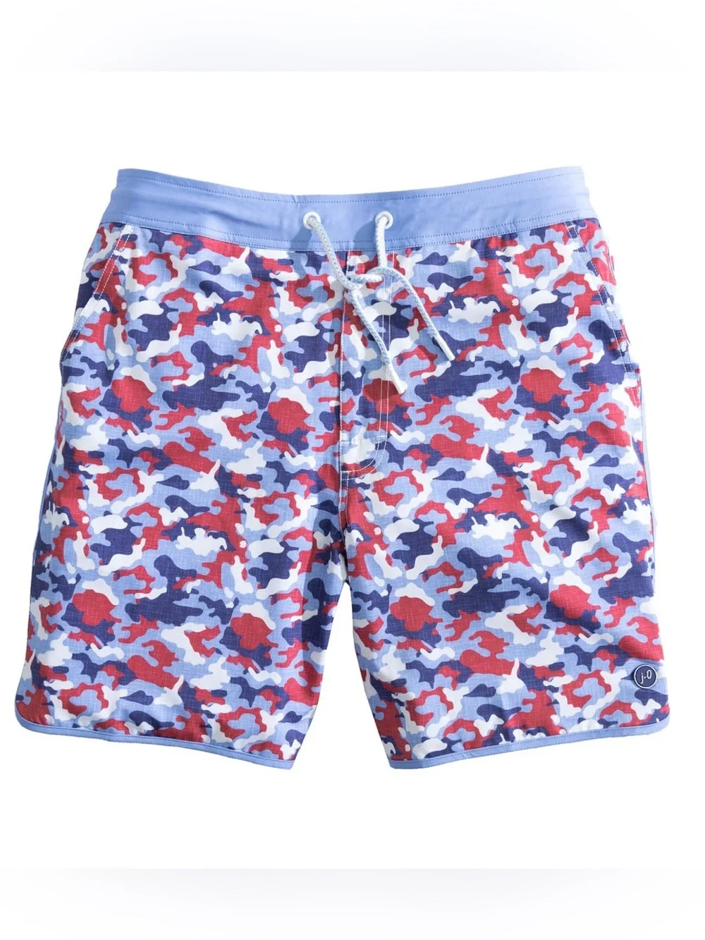 Men's Blue & Red Camo Swim Trunks